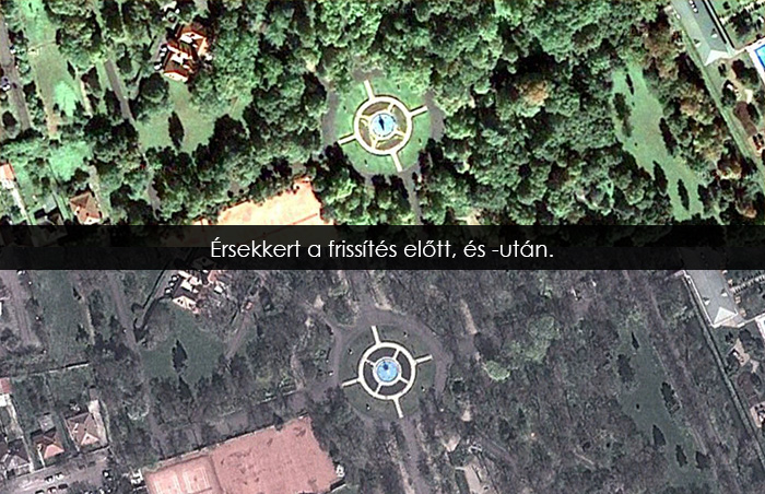 Érsekkert a frissítés előtt, és -után