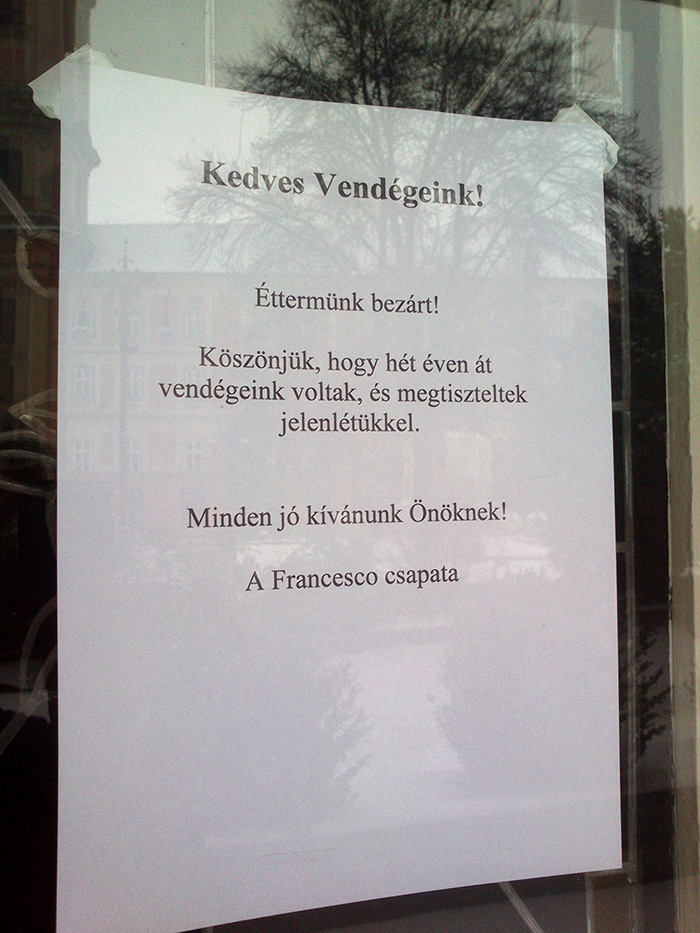 A Francesco búcsúja